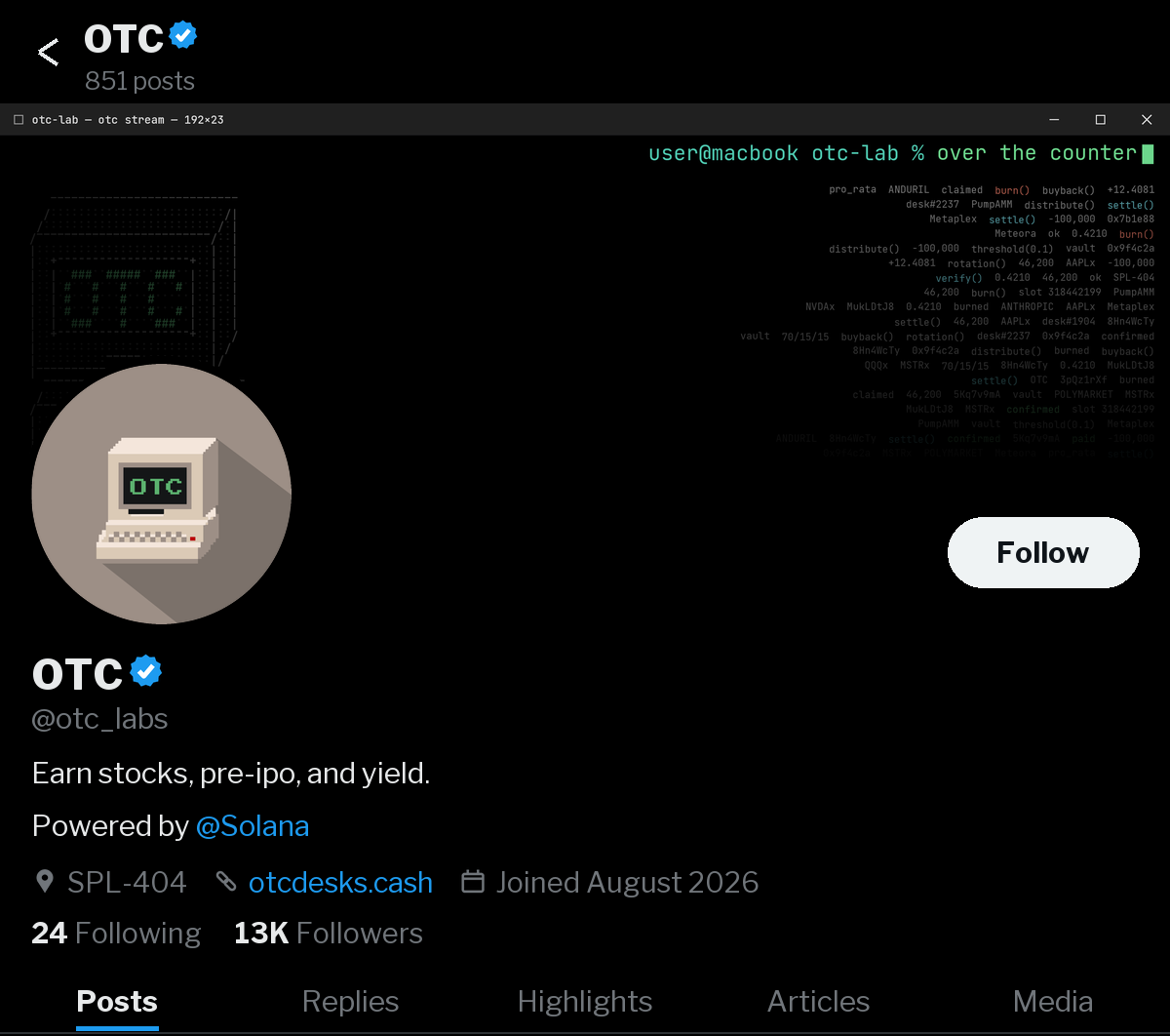 X profile mockup